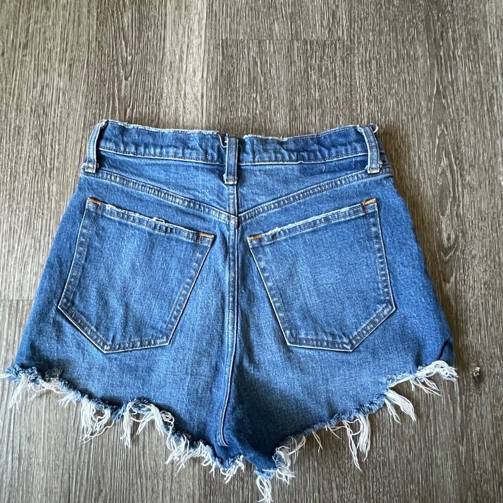 Abercrombie & Fitch Blue Jean Shorts Distressed Frayed Hem - Picture 3 of 7